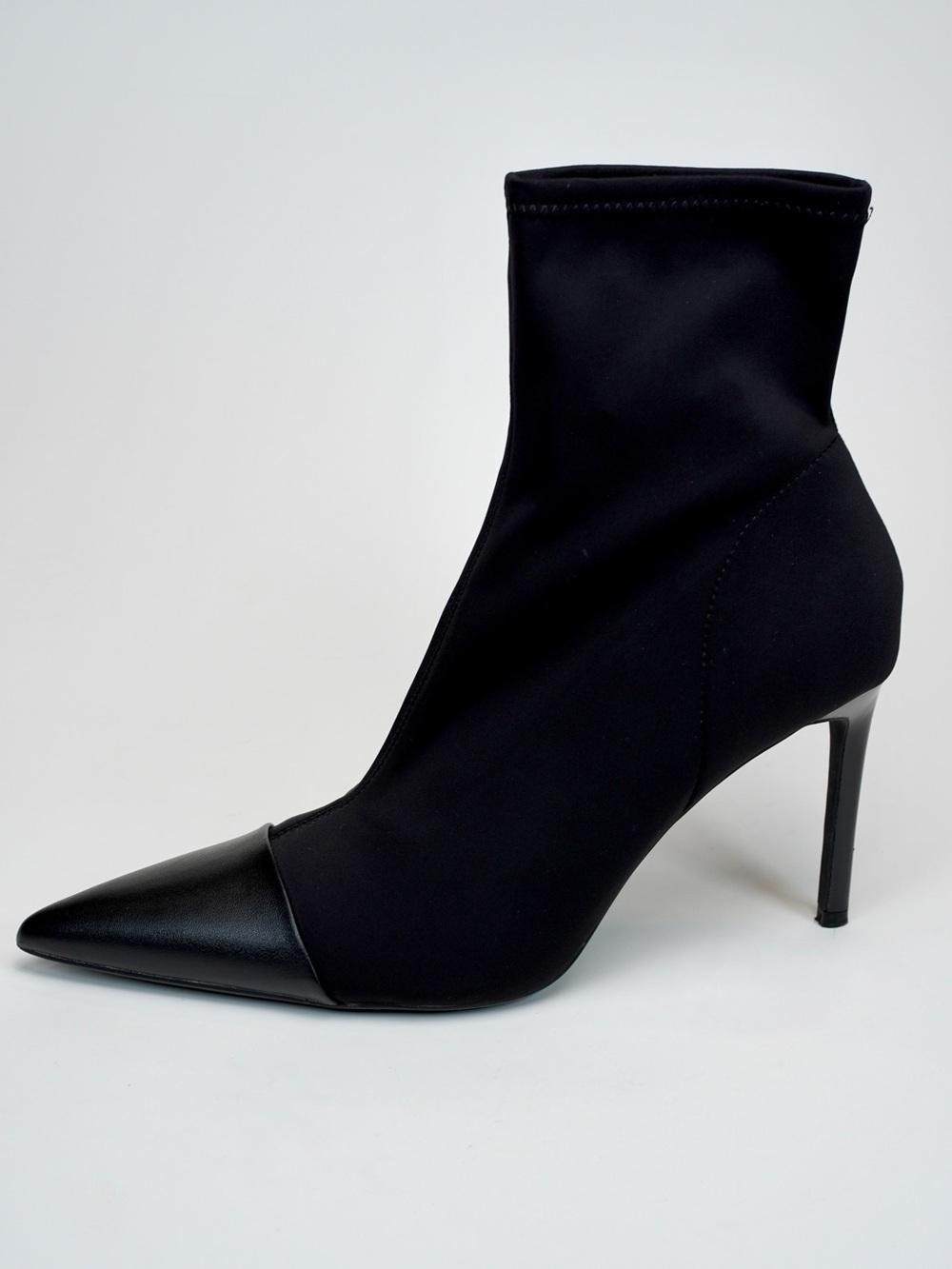 ZARA Black Stretch Sock Boots Pointed Toe Stiletto Heel US 11